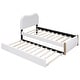 preview thumbnail 26 of 41, Upholstered Platform Bed with Twin Size Trundle Curved Wingback Bed