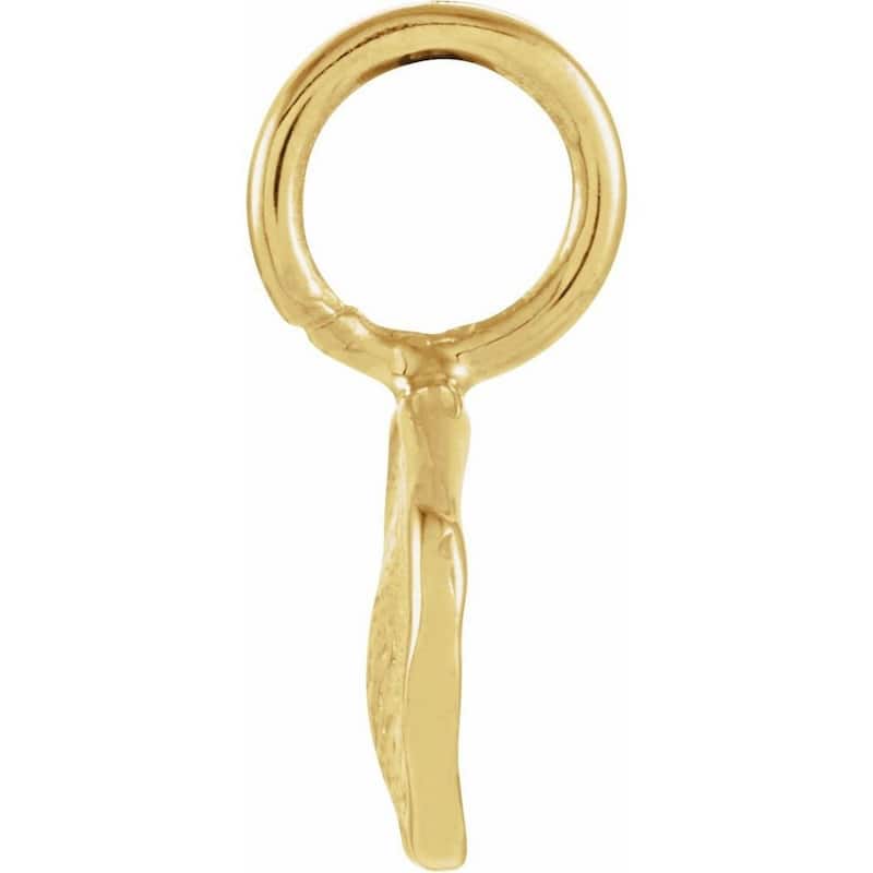 Curata 14k Yellow Gold 18" 10x7mm Small Nugget Hammered Disk Pendant Necklace