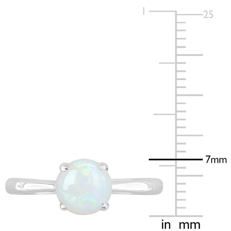 Miadora 4/5ct TGW Opal Solitaire Engagement Ring Sterling Silver