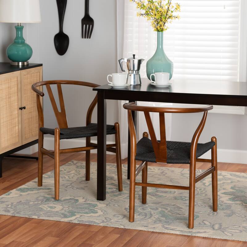Paxton Modern Wood 2-Piece Dining Chair Set