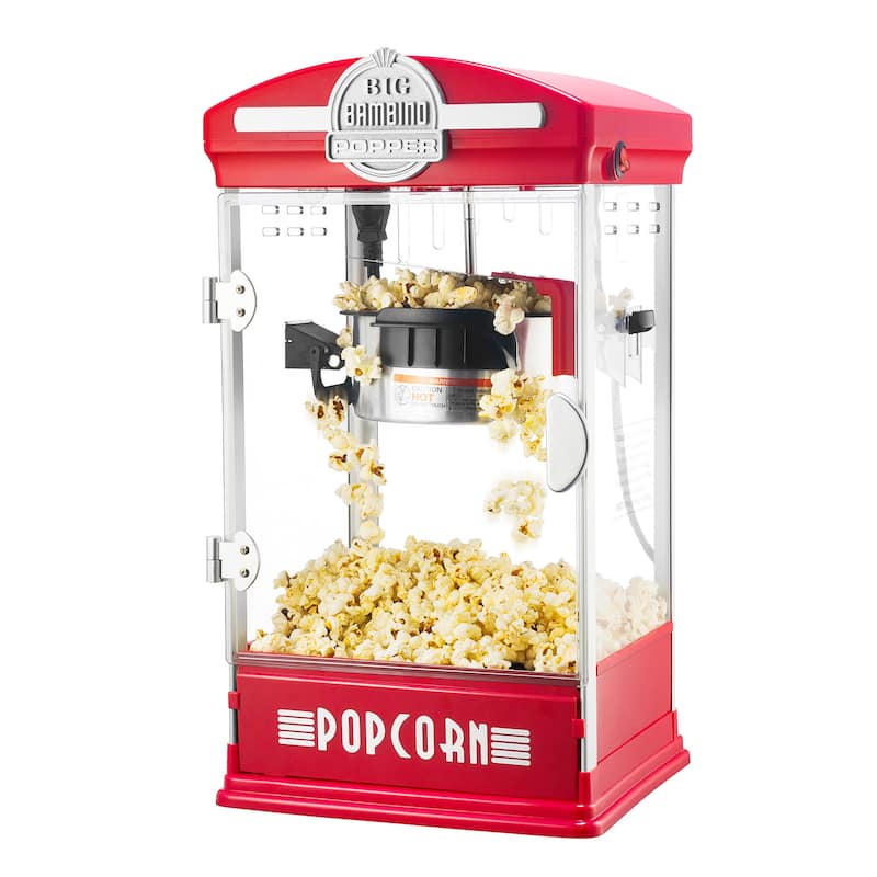 Popcorn Machine - Big Bambino Old Fashioned Popcorn Maker by Great Northern Popcorn (Red) - Red