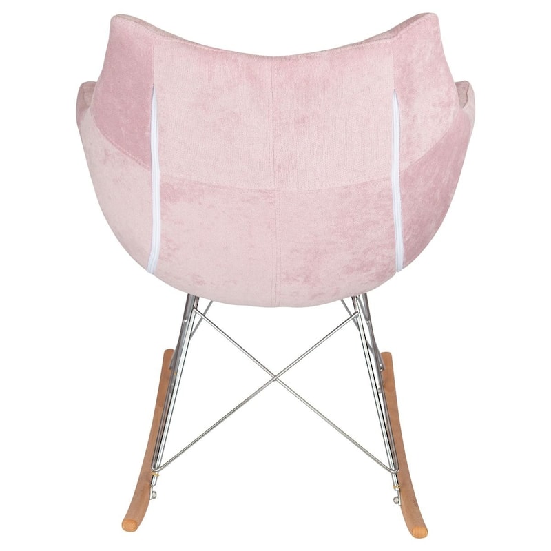 Willow Modern Velvet Upholstered Rocking Nursery Chair - Mid Century Accent Armchair for Home Living Bedroom Indoor & Outdoor