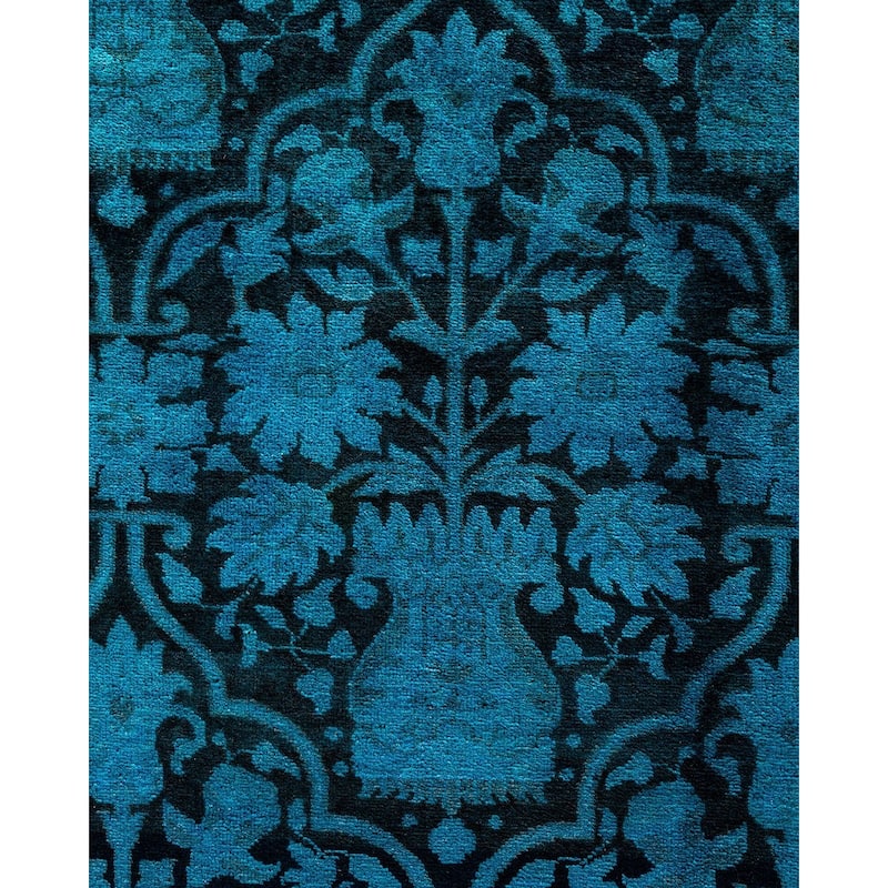 Contemporary Overdyed Wool Hand Knotted Area Rug - 4' 2" x 6' 0"