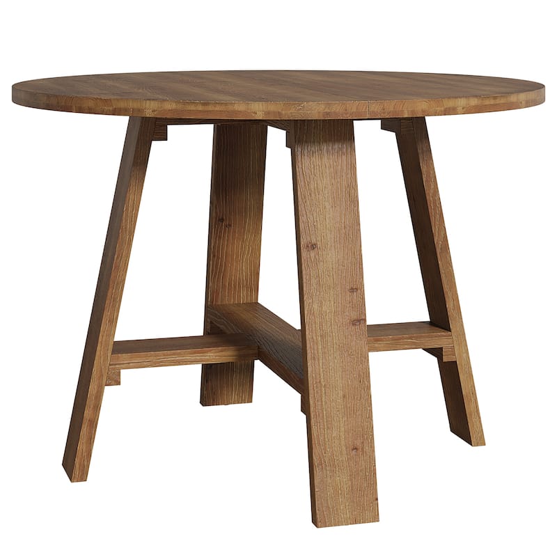 39.4" Round Solid Wood Dining Table, Kitchen Dinner Table for 2-4 People Dining Room