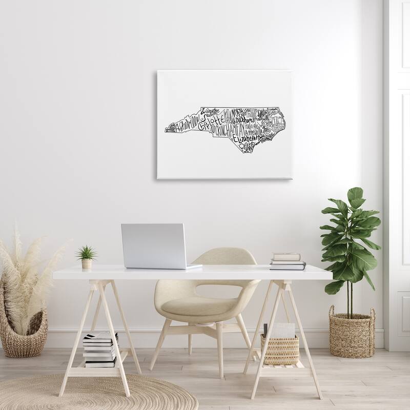 Stupell North Carolina State Cities Stretched Canvas Wall Art, Design by The Saturday Evening Post