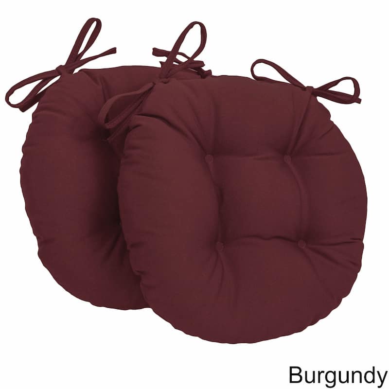16-inch Round Indoor Twill Chair Cushions (Set of 2 or 4) - 16 x 16