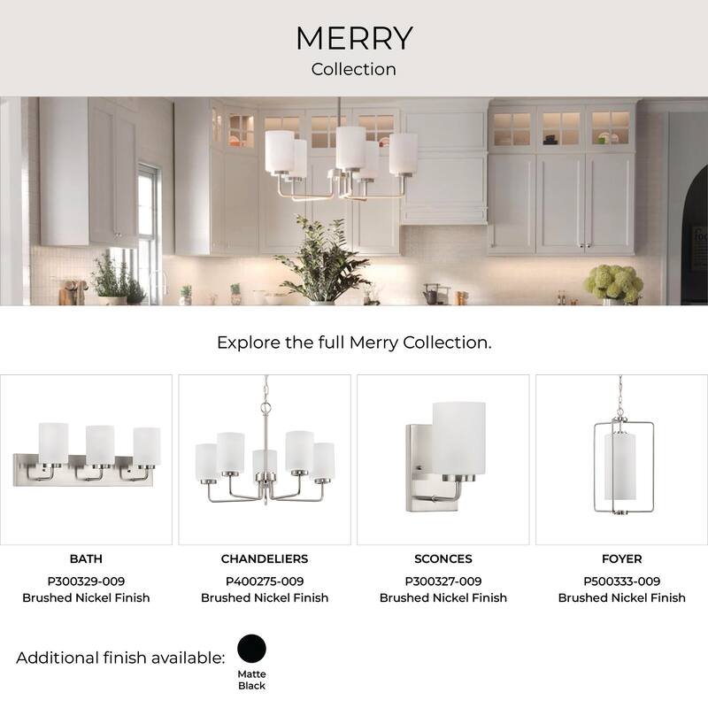 Merry Collection Six-Light Brushed Nickel and Etched Glass Transitional Style Bath Vanity Wall Light - 48 in x 5.75 in x 8.25 in