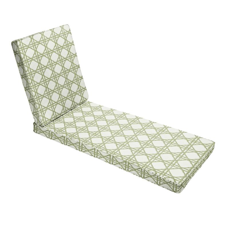 Sorra Home Sunbrella Bamboo Graphic Indoor/Outdoor Chaise Lounge Cushion