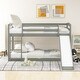 preview thumbnail 3 of 13, Twin Over Twin Solid Wood Bunk Kids Bed Frame with Convertible Slide and Ladder, Safe Design for Bedroom, Easy Assembly, Grey