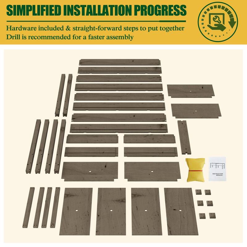 VEIKOUS Raised Garden Bed Outdoor, 6.8 Cu.Ft Large Planting Space, Solid Cedar Wood Planter Box