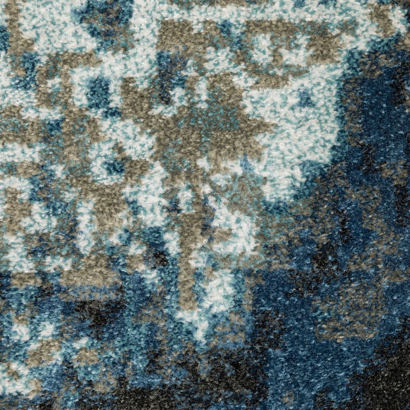 Vista Home Vance Contemporary Abstract Blue Area Rug