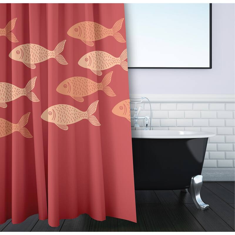 Fish Line Animal Print Print Print Shower Curtain