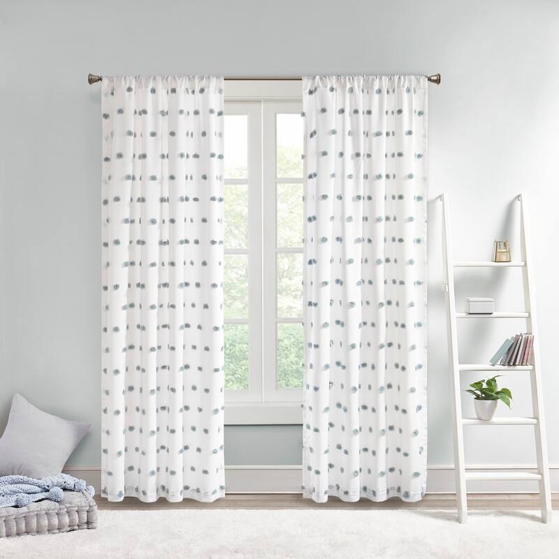 Intelligent Design Sophie Pom Pom Embellished Single Window Panel