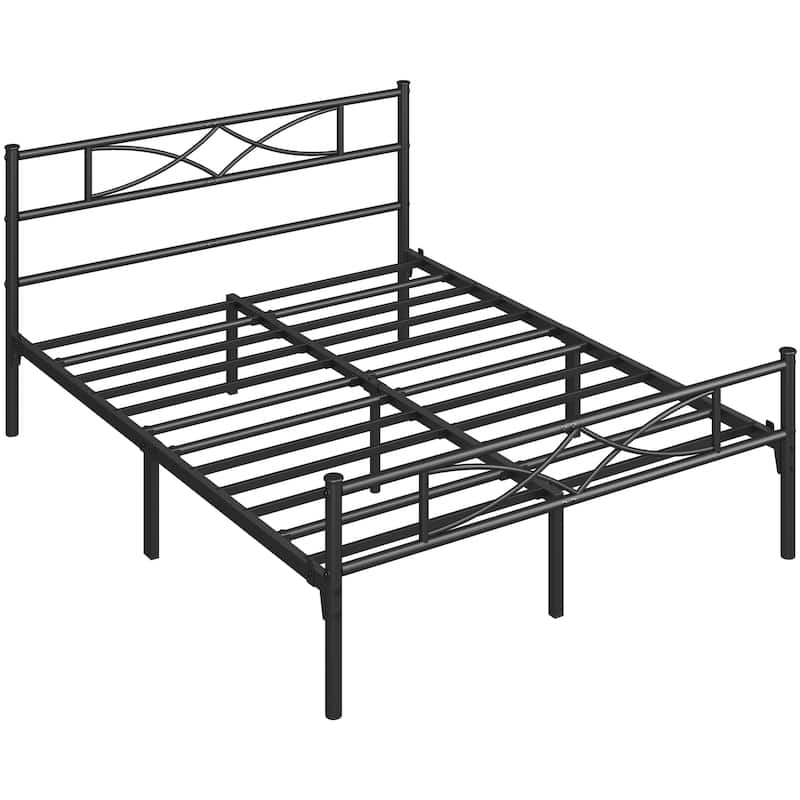 Yaheetech Simple Metal Platform Bed Frame with Curved Design Headboard and Footboard