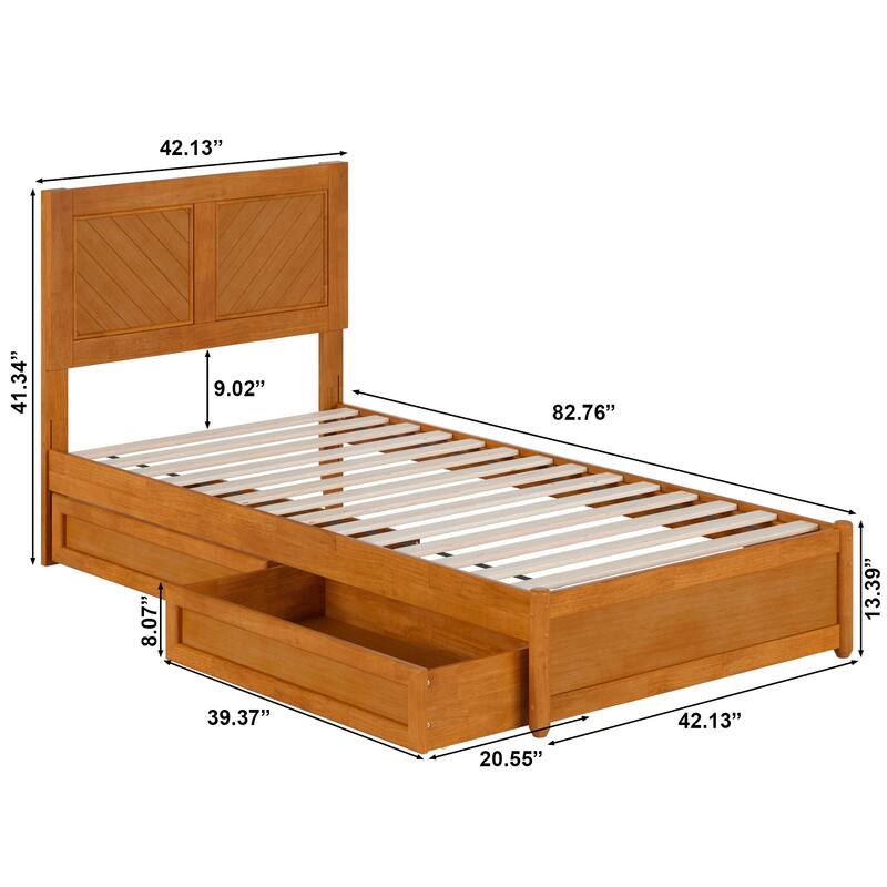 Clayton Platform Bed with Panel Footboard and Storage Drawers