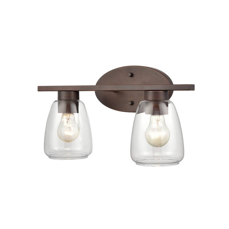 Millennium Lighting 2 Light Bathroom Vanity Fixture in Multiple Finishes with Clear Glass Shades