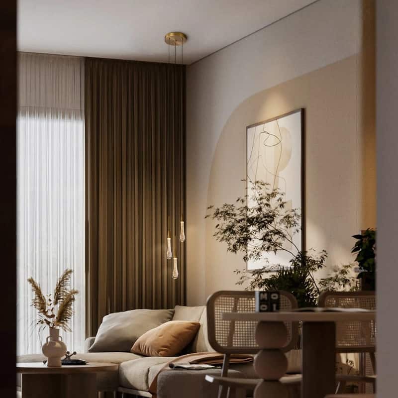 KAYLA Raindrop Chandelier, Modern Glass Pendant Light, Bulb Included