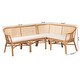 preview thumbnail 9 of 7, Adede 2-Piece Natural Rattan Corner Bench Set - Handwoven Wicker L-Shaped Dining Nook Seating, Boho Coastal Set