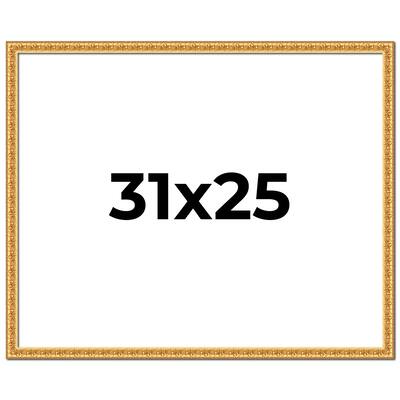 31x25 Frame Gold Real Wood Picture Frame Width 1 inches | Interior