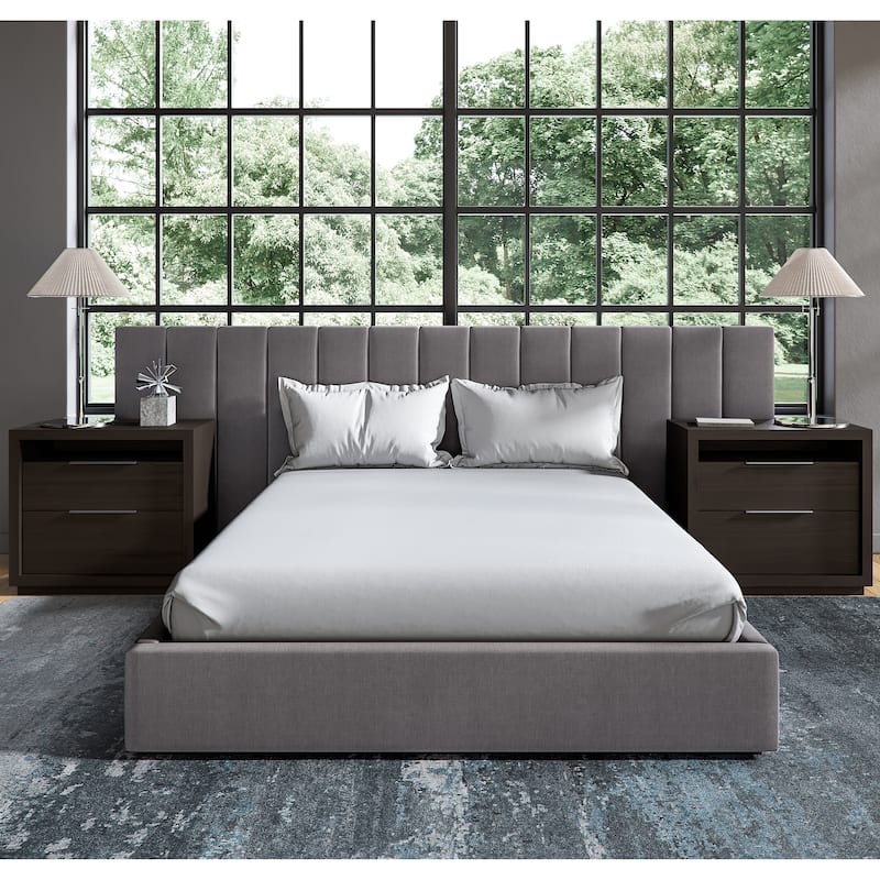 Monty Upholstered Wall Bed in Stormy Night