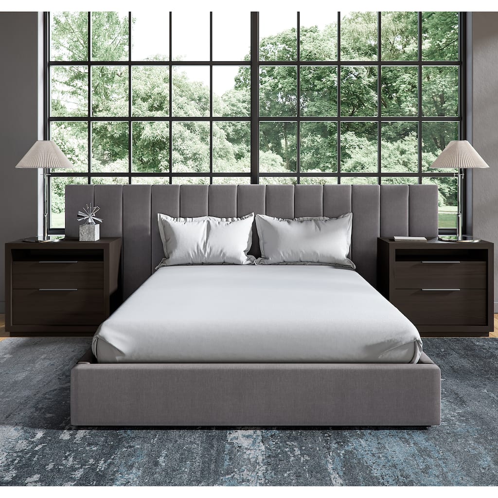 Monty Upholstered Wall Bed in Stormy Night