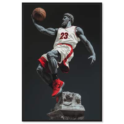 Basketball White Uniform Canvas by Art Remedy