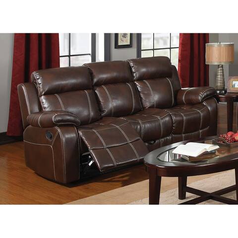 Pelham Chestnut Leather Reclining Sofa