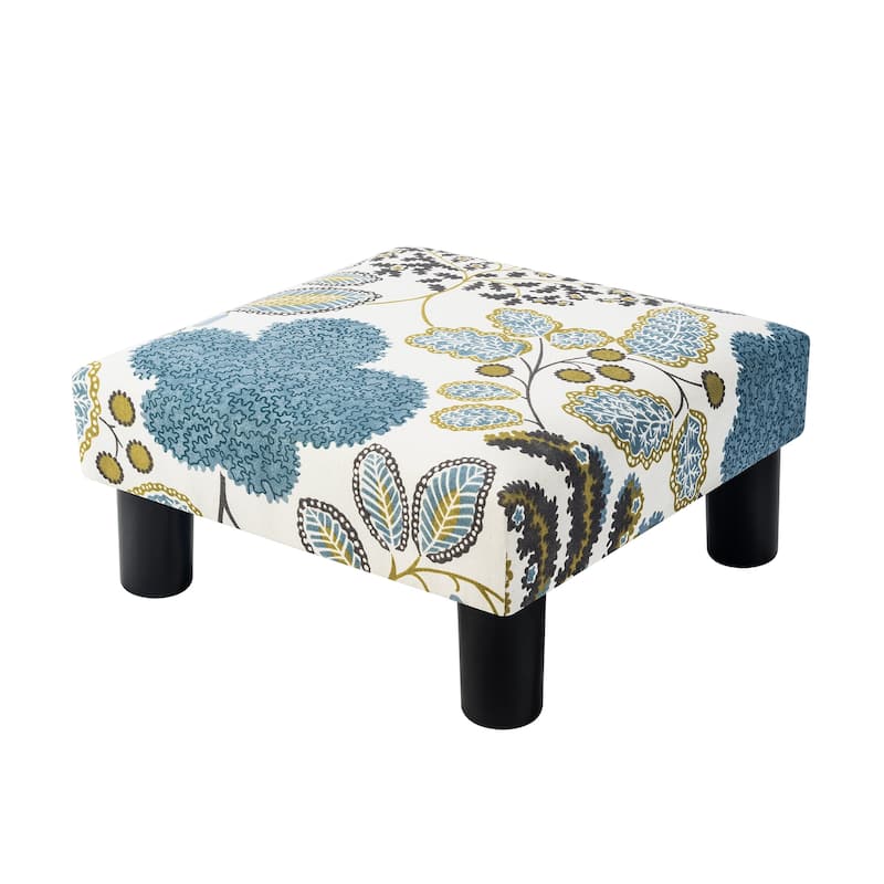 Adeco Ottoman Upholstered Fabric Footrest Pet Steps Dog Stair Stool