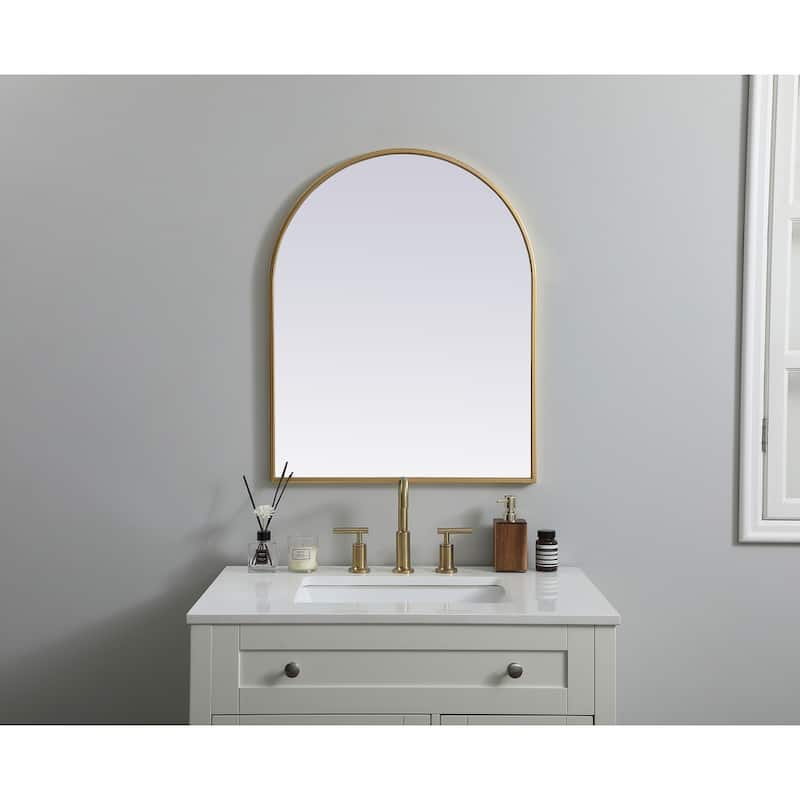 Indigo Home Metal Frame Arch Mirror 24x30 Inch