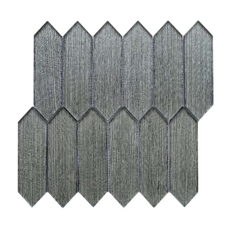 Altair Windey Hexagon Laminated Glass Mosaic Wall Tile - Case - Black