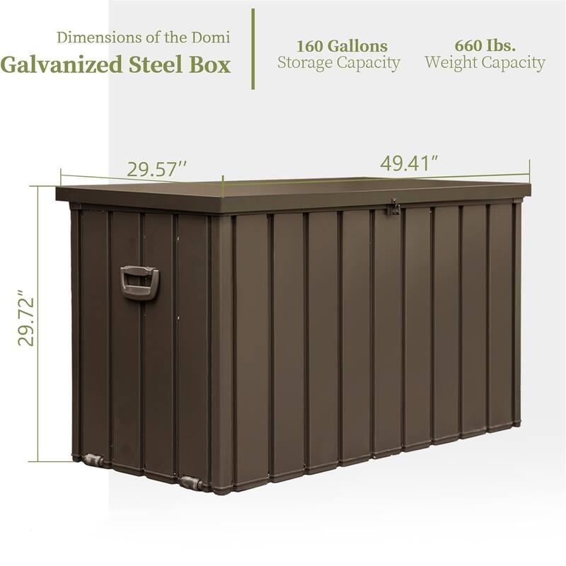 160 Gallon Outdoor Storage Deck Box, Large Patio Waterproof Storage Bin