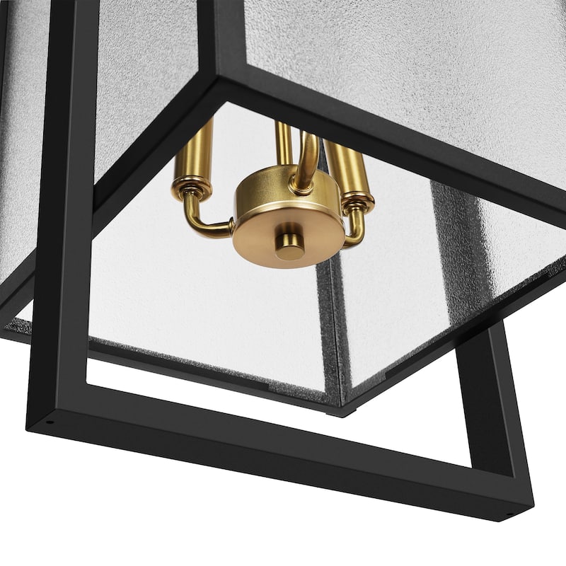 LamQee Outdoor Pendant Lights, 3-Lights Exterior Ceiling Hanging Lantern