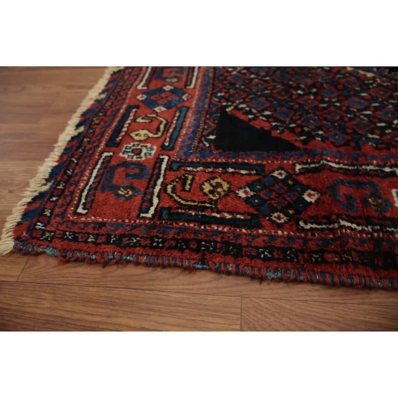 Hand Knotted Oriental 100% Wool Carpet Traditional Geometric Oranges & Rust Afshar Area Rug - 5' 5'' X 4' 3''