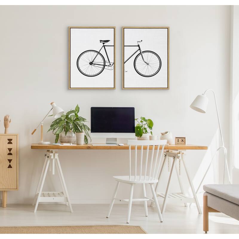 Kate and Laurel Sylvie Bicycle Canvas by Simon Te of Tai Prints