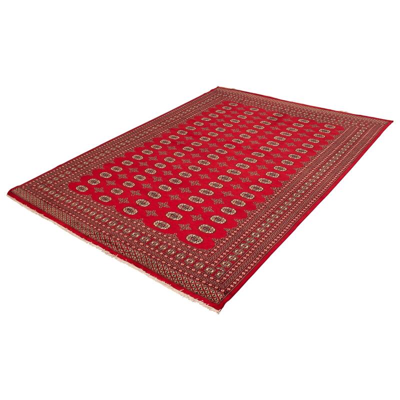 ECARPETGALLERY Hand-knotted Finest Peshawar Bokhara Dark Red Wool Rug - 8'11 x 12'0