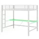 preview thumbnail 23 of 64, Gaming Loft Bed with RGB LED Light & USB Charge Station, Metal Loft Bed Frame w/Built-in Desk & Full-Length Guardrails