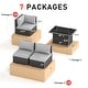 preview thumbnail 46 of 154, FINCATI Outdoor High-back Wicker Patio Sectional Set, 500 lbs Luxury Oversized Conversation Set, Spacious Couch Set
