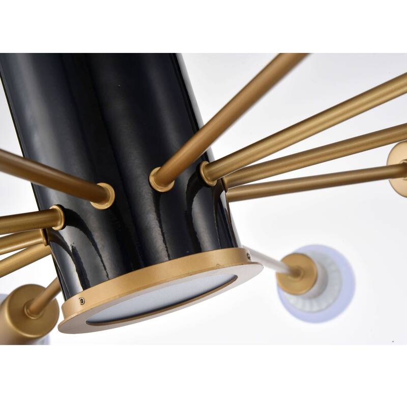 Lorena Sputnik 11-Light Flush Mount in Black and Gold Finish