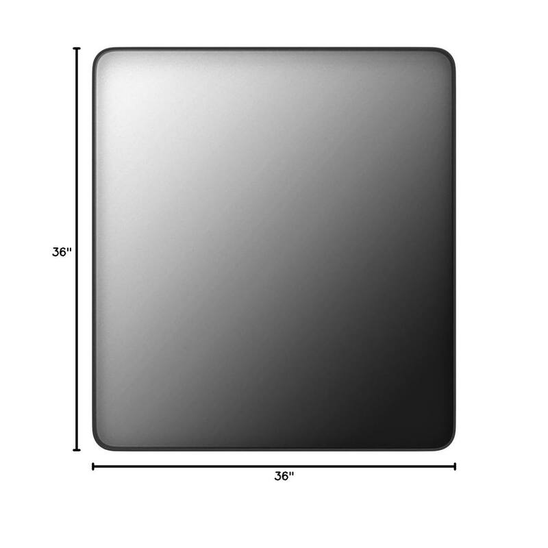 36x36 Inch Black Aluminium Frame Bathroom Mirror, for Living Room Bedroom Cloakroom