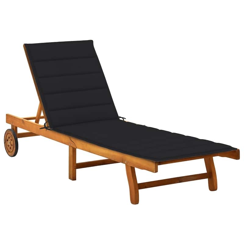 vidaXL Patio Lounge Chair Sunbed Sunlounger with Cushion Solid Acacia Wood