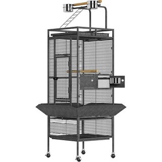 Image showcasing 61-Inch Large Parrot Bird Cages with Rooftop Playground - Bed Bath ...
