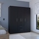 preview thumbnail 1 of 12, Modern wardrobe 70" H, multiple internal storage, Black Black