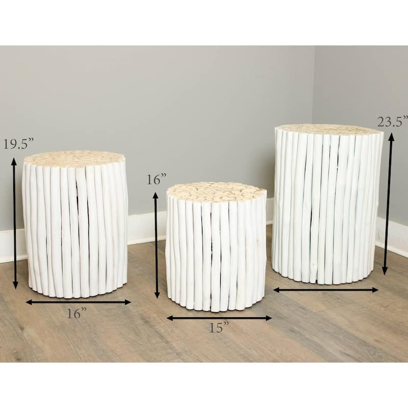 Reclaimed Solid Teak Wood Branch Bundle Table by East at Main