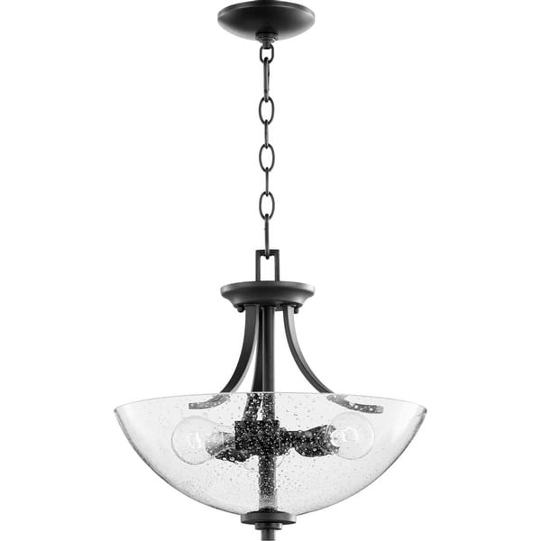 slide 2 of 5, Quorum International Reyes 3 Light 16" Wide Pendant Noir / Clear