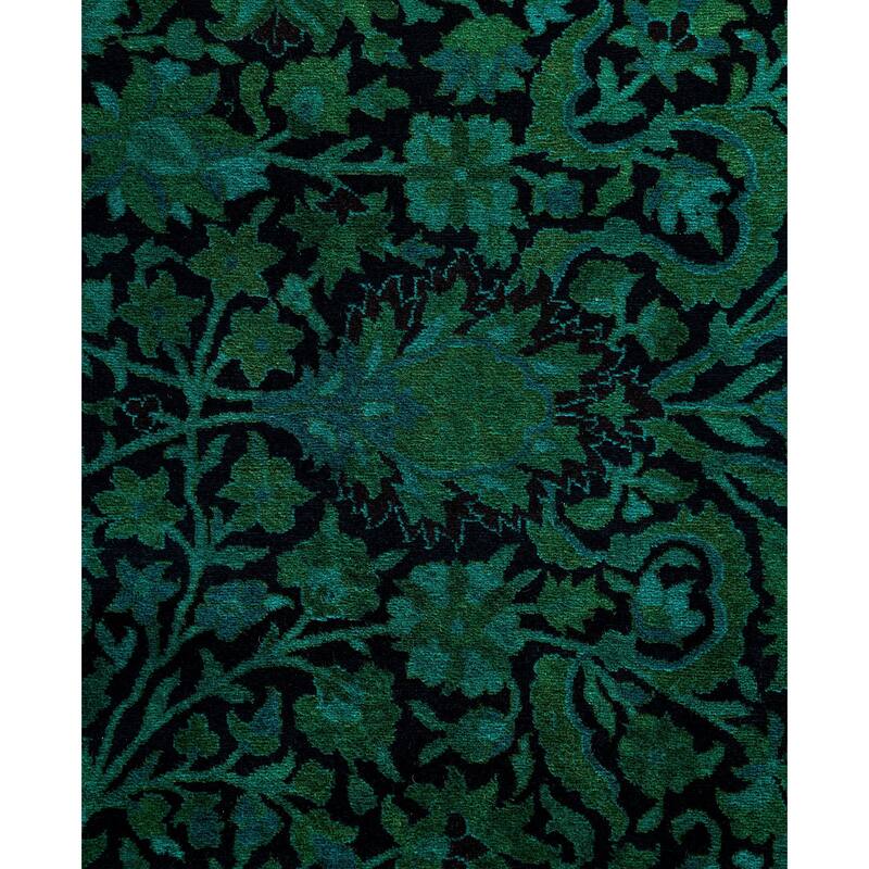 Overdyed One-of-a-Kind Hand-Knotted Area Rug - Green - 12' 0" x 18' 7"