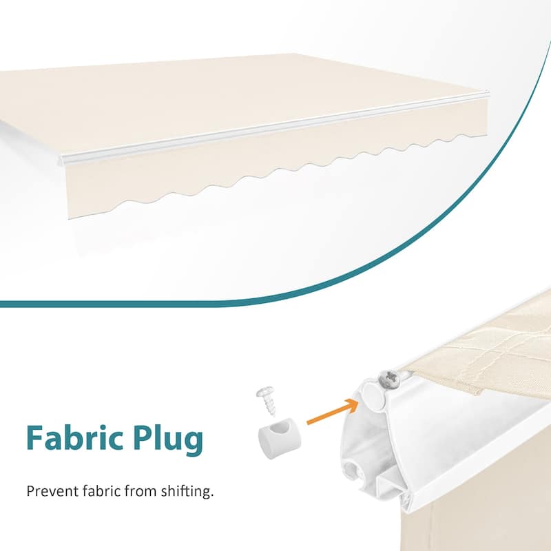 MCombo Patio Awning 12x8 Feet Sunshade Canopy for Manual Retractable Awnings, 4664