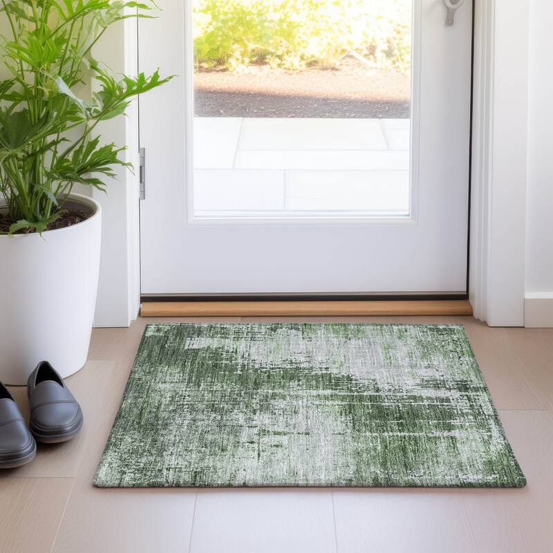 Machine Washable Indoor/ Outdoor Chantille Abstract Ombre Rug