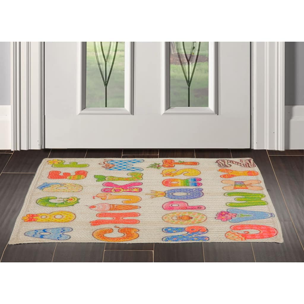 Hand Made Multi Color Polyester Modern&Contemporary Oriental Area Rug - 2' x 3'