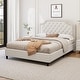 preview thumbnail 1 of 3, 2-Piece Bedroom Set with Velvet Upholstered Bed and Storage Ottoman Bench by Harper&Bright Designs White - Queen