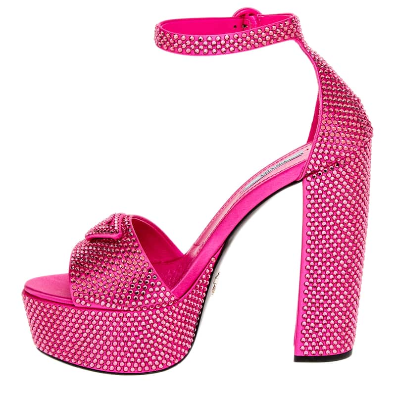 Prada Crystal Embellished Platform Sandals